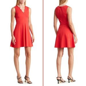 NWT LOVE...ADY Scallop Fit & Flare Red Dress | XL